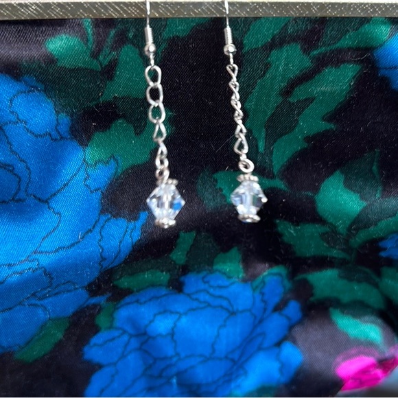 NEW:Elegant Ladies Natural Healing Crystal Quartz Facets Diamonds Silver Earring - Picture 6 of 16